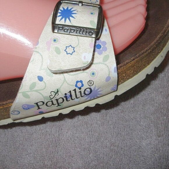 Birkenstock Papillio Madrid Sandals Size 9 Floral Leather Slip On Slide Comfort - Picture 5 of 14
